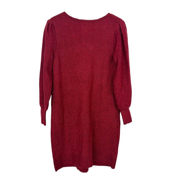 Loft Red Cable Knit Sweater Dress Sz M - Picture 4 of 4